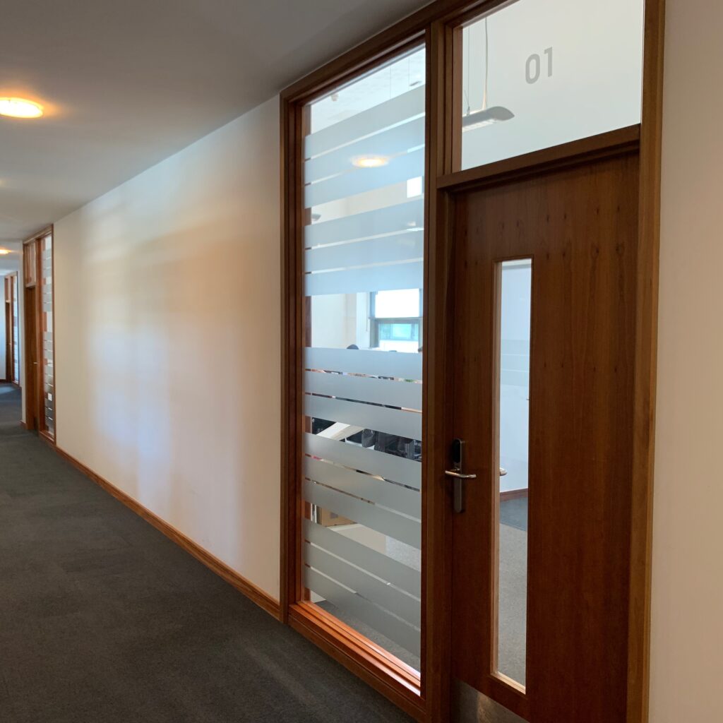 Front door of the new office